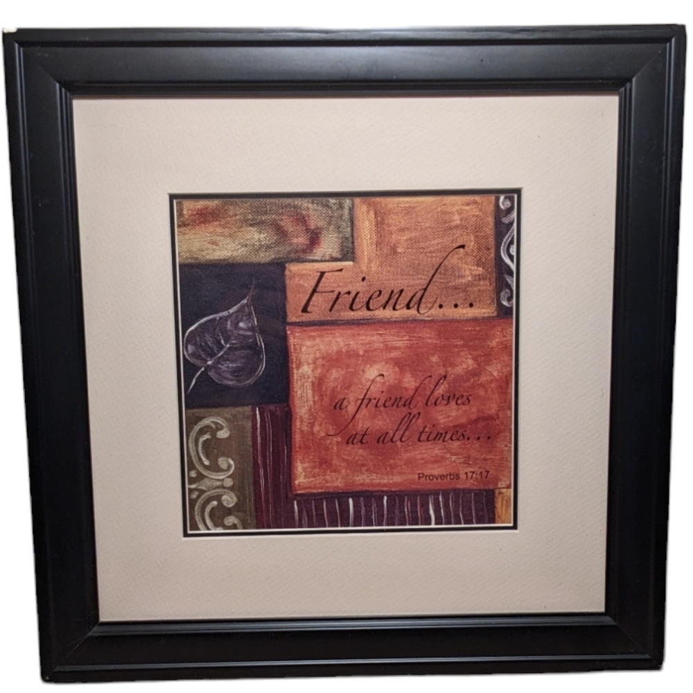 A Friend Loves At All Times Proverbs 17:17 Framed Debbie Dewitt Homestudio Art